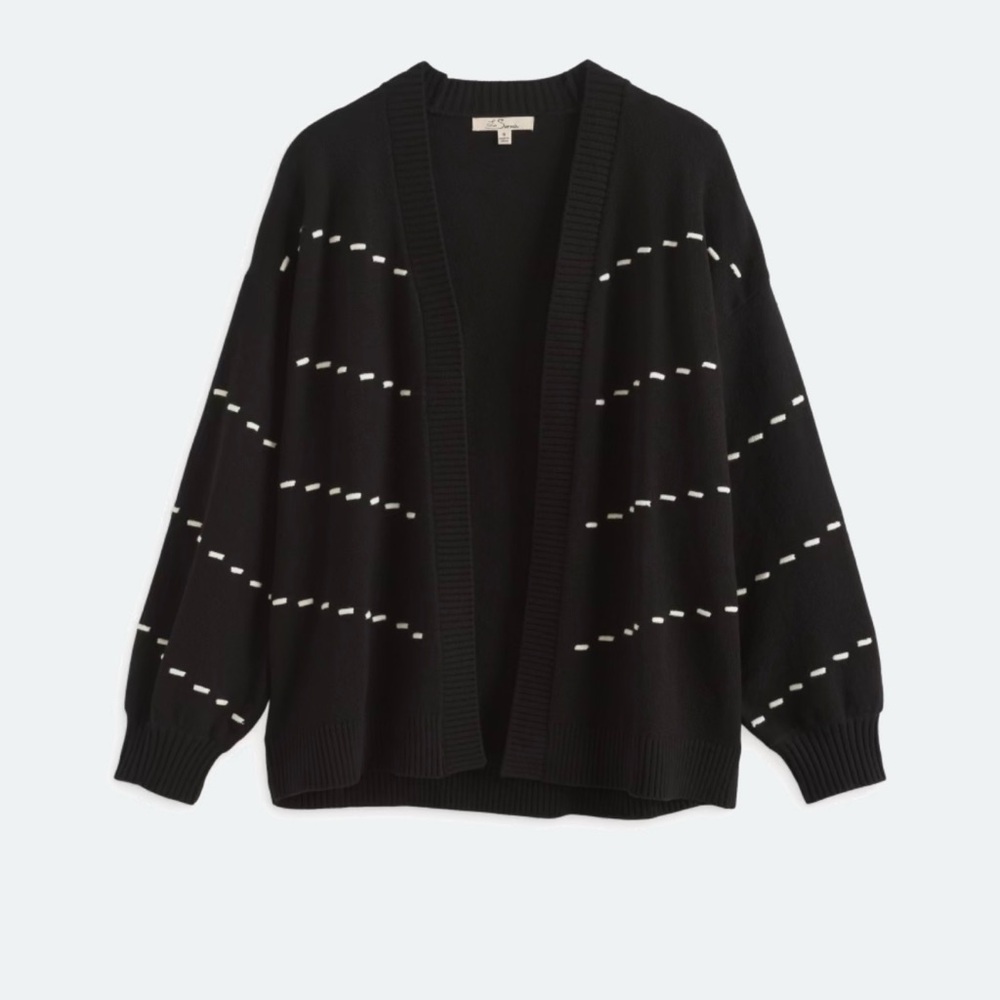 Elegant Black and White Women's Cardigan